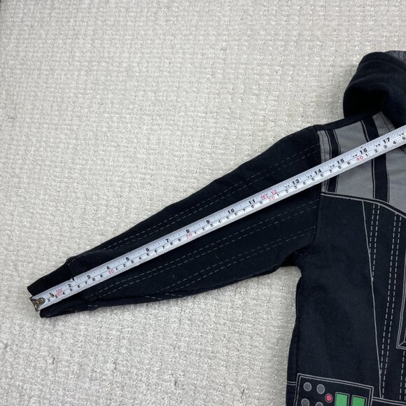 VTG Star Wars Hoodie Boys Sz 3 Black Darth Vader Zip Up Graphic Lucasfilm - Picture 10 of 15